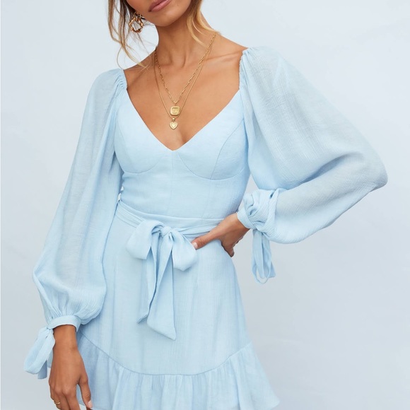 SAINTS+SECRETS MACEY DRESS STEEL BLUE - Picture 3 of 12